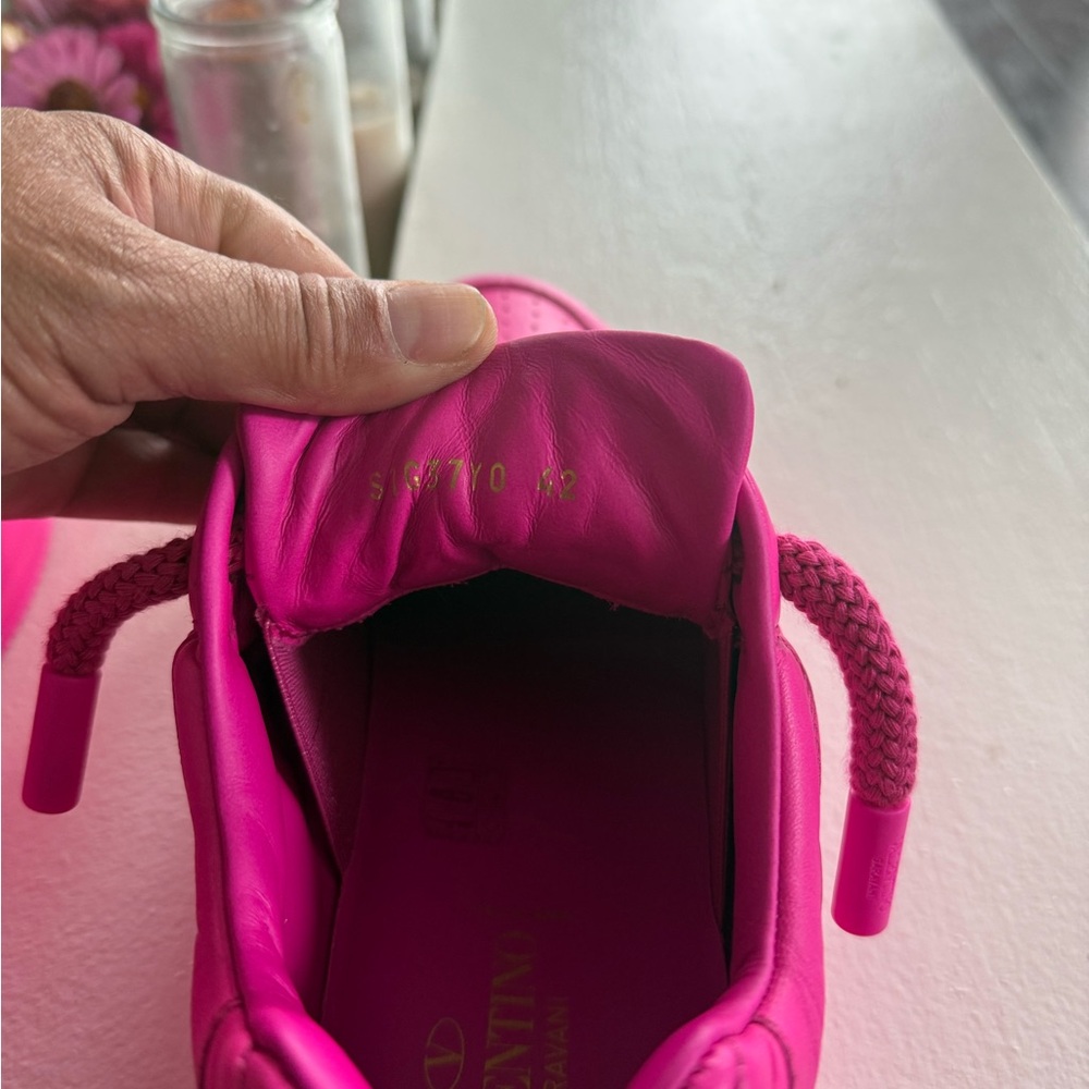 Valentino Garavani One Stud XI Pink Leather Sneakers ( BRAND NEW ) - Picture 5 of 14